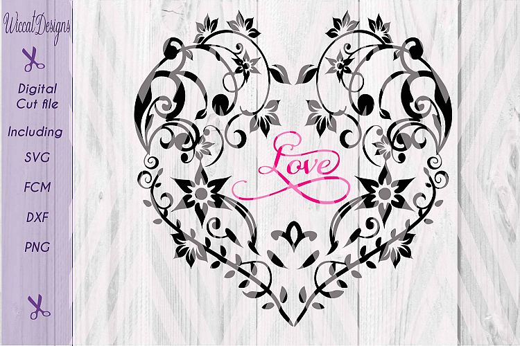 Flower heart svg, mothers day, lace cut file, glass block