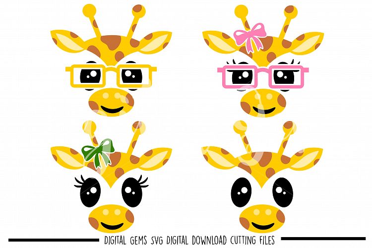 Giraffe faces SVG / DXF / EPS / PNG files