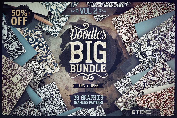 -50 SALE/ Big Doodle Patterns Bundle #2