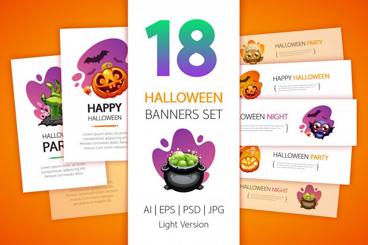 Halloween Banners Set Light Version