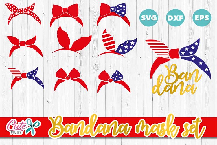 Patriotic bandana , 4th of July SVG, country farm svg, 4 july, flag svg, , bow  svg, USA svg