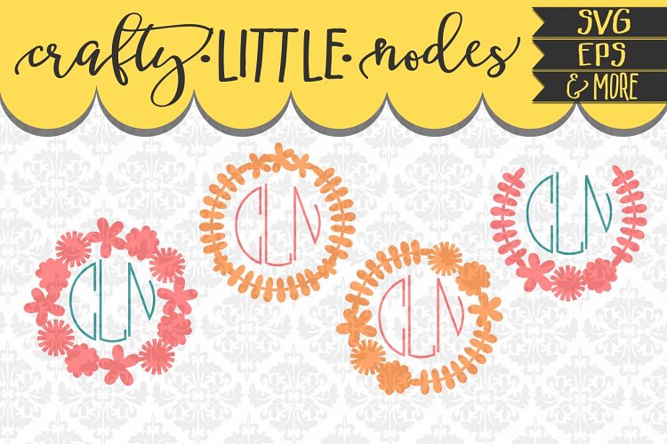 Flowers Daisy Dandelion Frame Monogram Spring Summer SVG DXF Ai Eps PNG Vector Instant Download Commercial cut file Cricut Silhouette