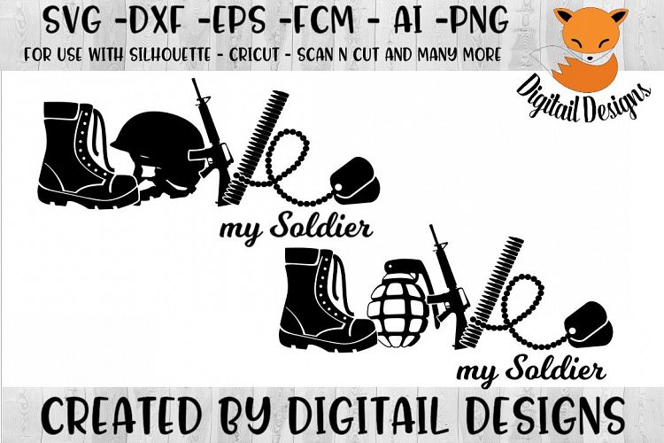 Soldier Love SVG - Silhouette - Cricut - Scan n Cut