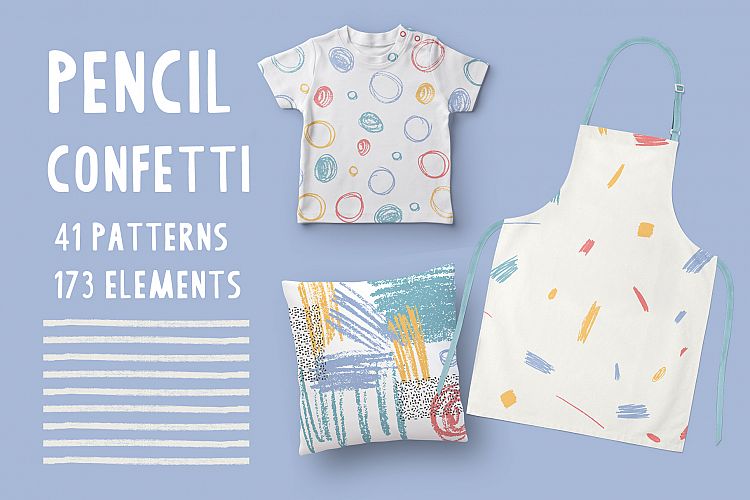 Pensil Confetti Patterns & Elements