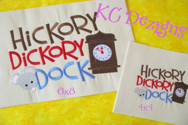 Hickory Dickory Dock Machine Embroidery Design