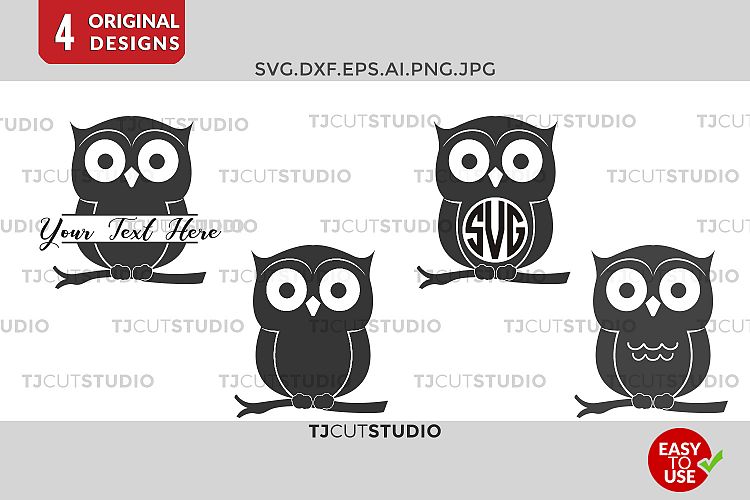 Owl SVG, Owl Monogram , Owls Monogram, Monogram Owl, Svg Files for Silhouette Cameo or Cricut Commercial & Personal Use