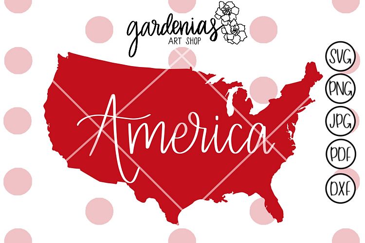 America Map Hand Lettered