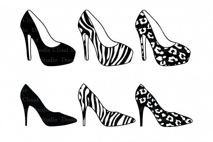 Women's high heel shoes SVG files for Silhouette Cameo and Cricut. l