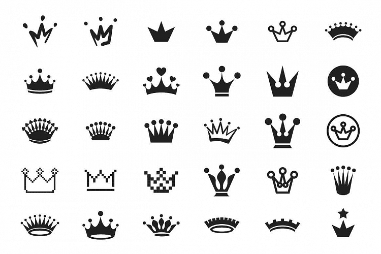 Crown icon set