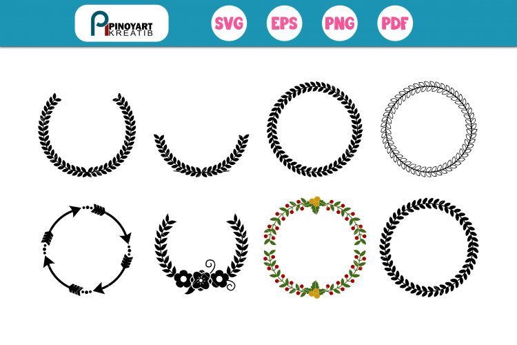 Wreath SVG Bundle, Laurel Wreath SVG Bundle