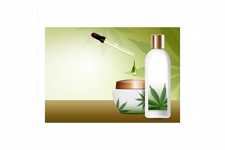 Herbal Conditioner Creative Promo Poster Vector