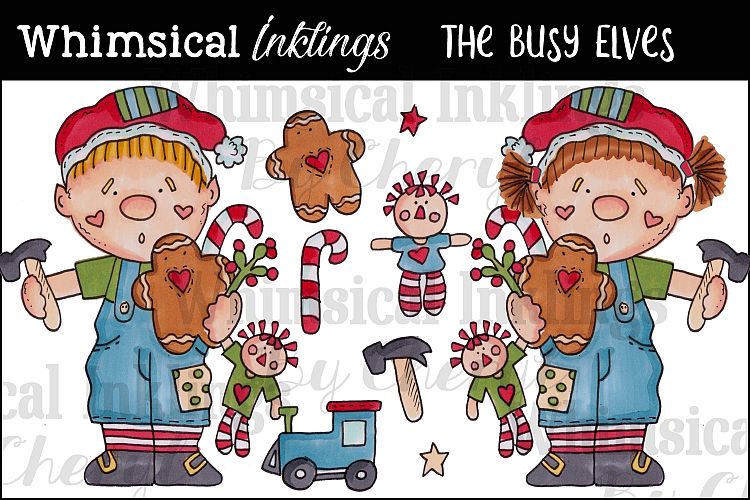 The Busy Elves Clipart Collection