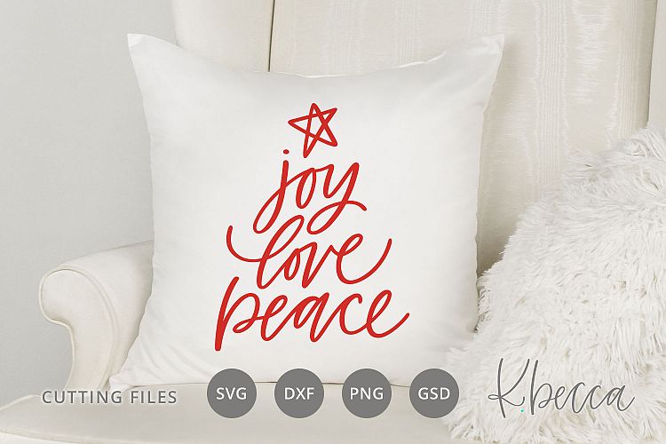 Download Joy Love Peace Christmas Tree SVG Cut Files (388689 ...