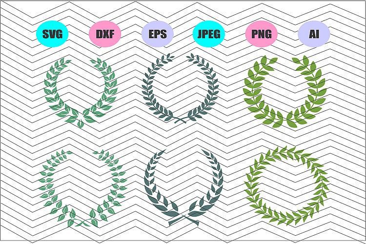 Laurel Wreath Svg Svg Vector File Silhouette Design Vinyl