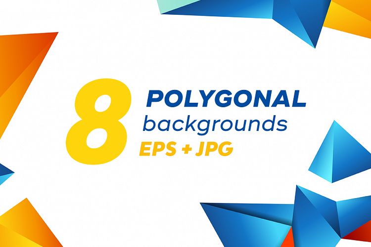 Set of Colorful Polygonal Backgrounds