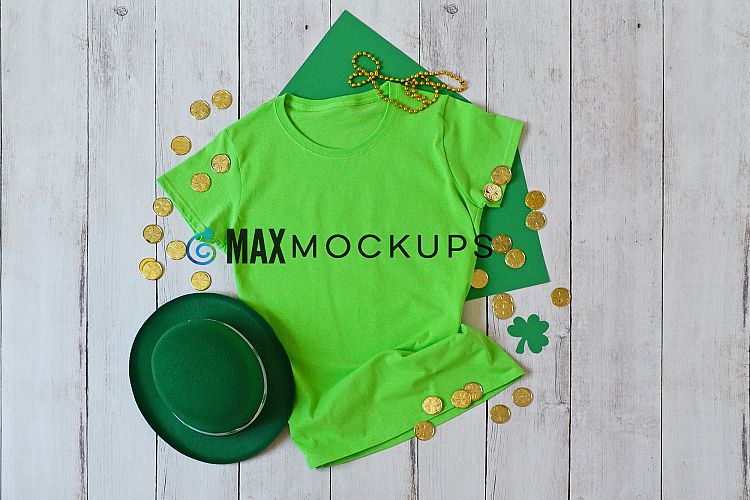 Download Green t-shirt Mockup, St Patricks Day green, styled ...