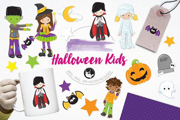 Halloween Kids graphics and illustrations