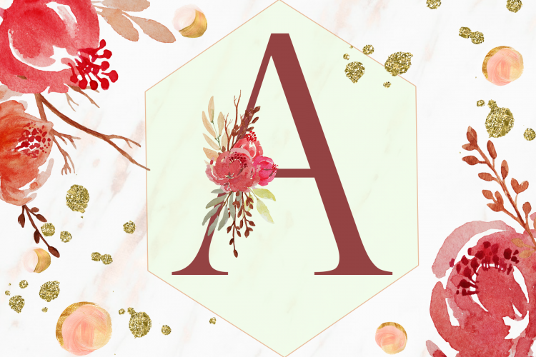 Floral Alphabet and Graphics 