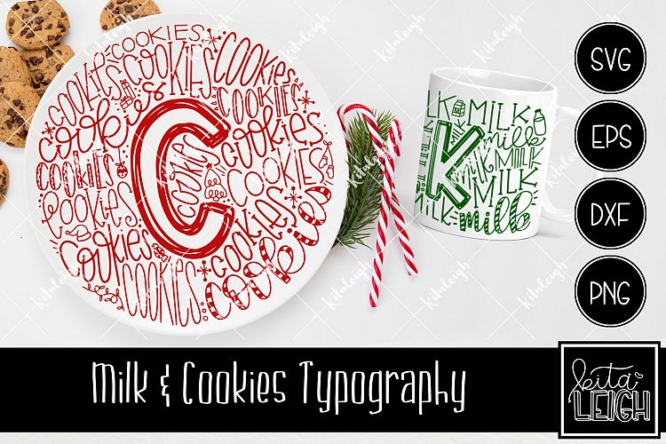 Christmas Milk and Cookies Typography