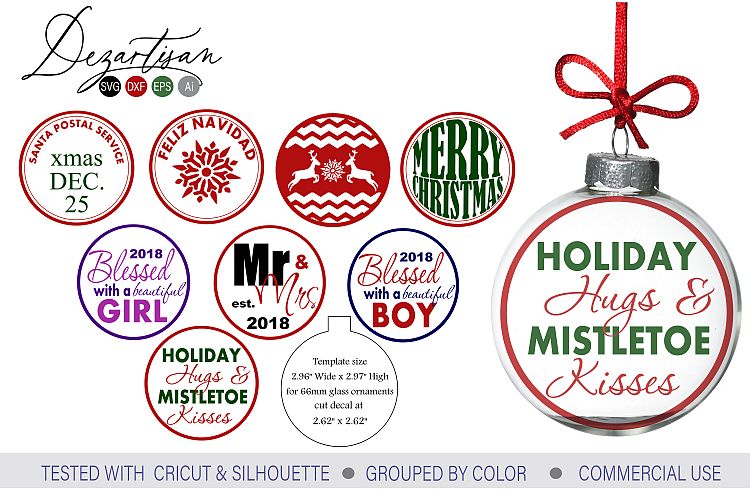 Christmas Floating Ornament Designs SVG DXF cut file