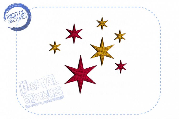 Star Stars Machine Embroidery Design Instant Download