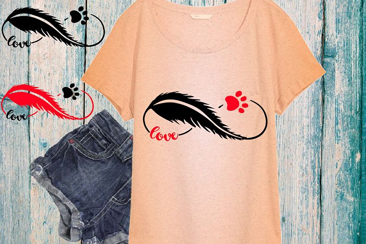 Pet Infinity Love SVG, heart Valentines puppy cat dog 73sv