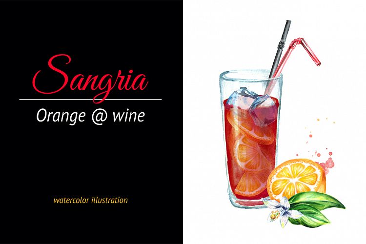 Sangria. Watercolor illustration