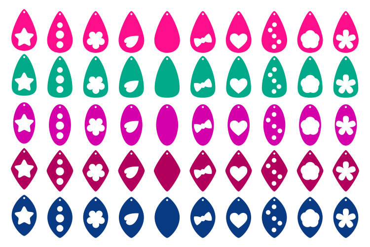 Tear drop SVG Earrings Templates
