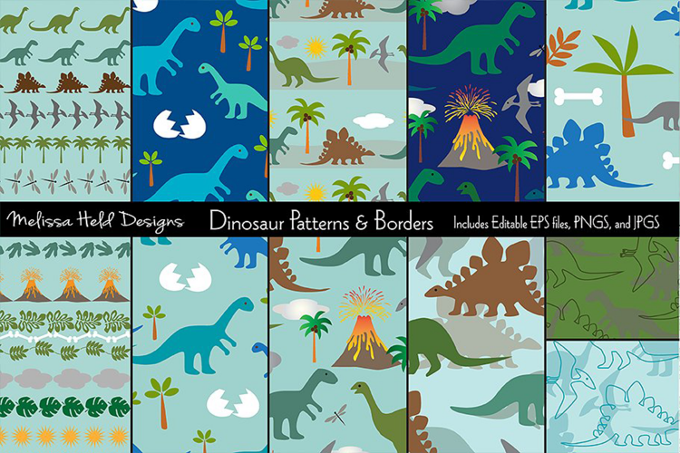 Dinosaur Patterns and Borders