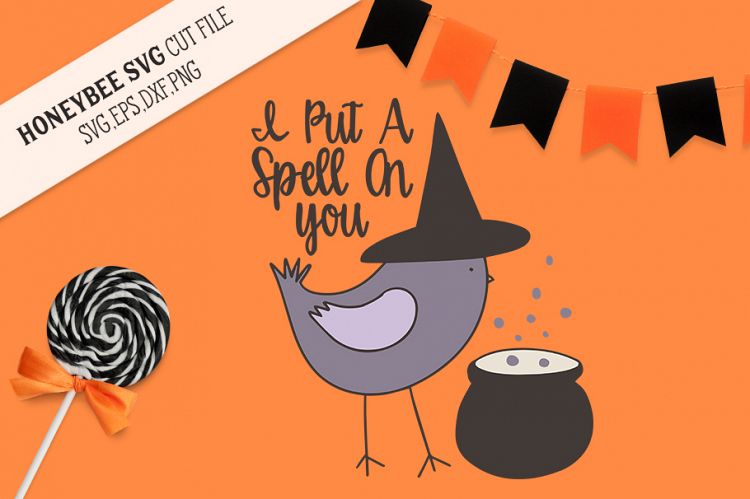 zoom I Put A Spell On You Halloween Bird SVG Cut File