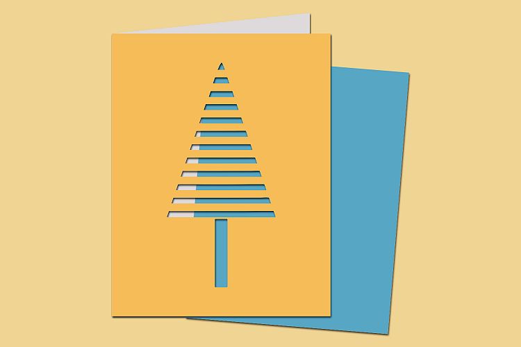 SVG Christmas Stripes Card