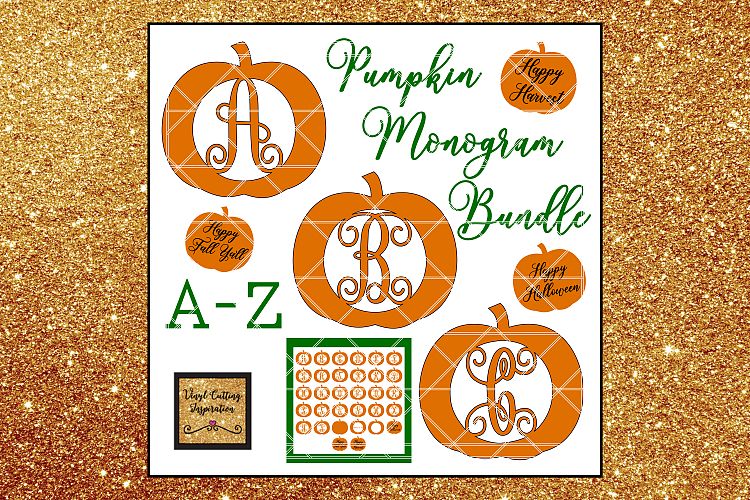 Pumpkin Svg, Pumpkin Monogram Svg, Pumpkin Monogram Designs
