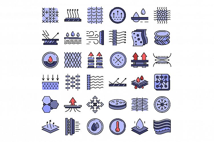 Fabric feature icons vector flat example image 1