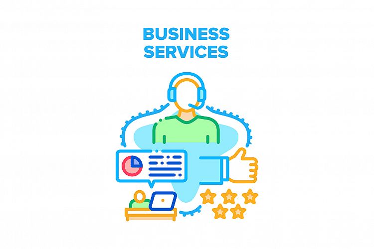Business Services And Support Vector Concept Color example image 1