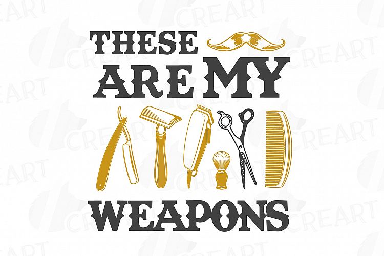 These Are My Weapons, Barbers Weapons T Shirt illustration