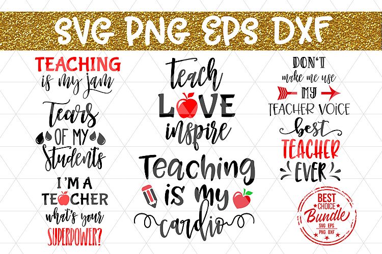 Download Teacher Bundle SVG Cut File, Teacher Gift SVG, EPS, DXF, PNG