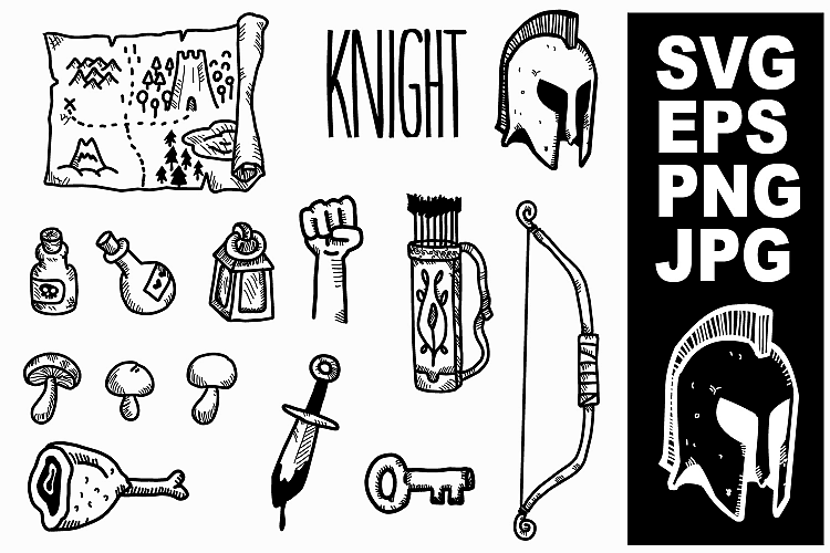 Knight Items - EPS, JPG, PNG, SVG Ready to use