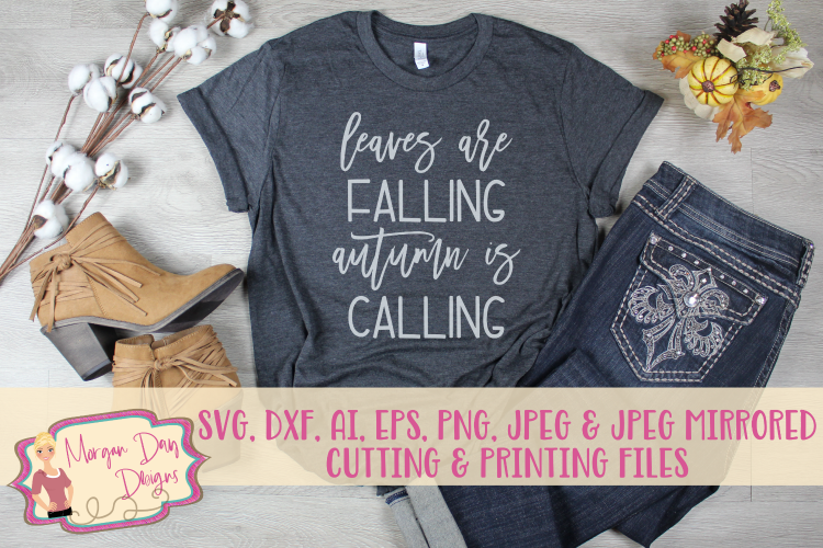 Leaves Falling Autumn Calling SVG, DXF, AI, EPS, PNG, JPEG