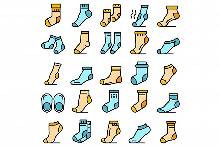 Socks icons set vector flat example image 1