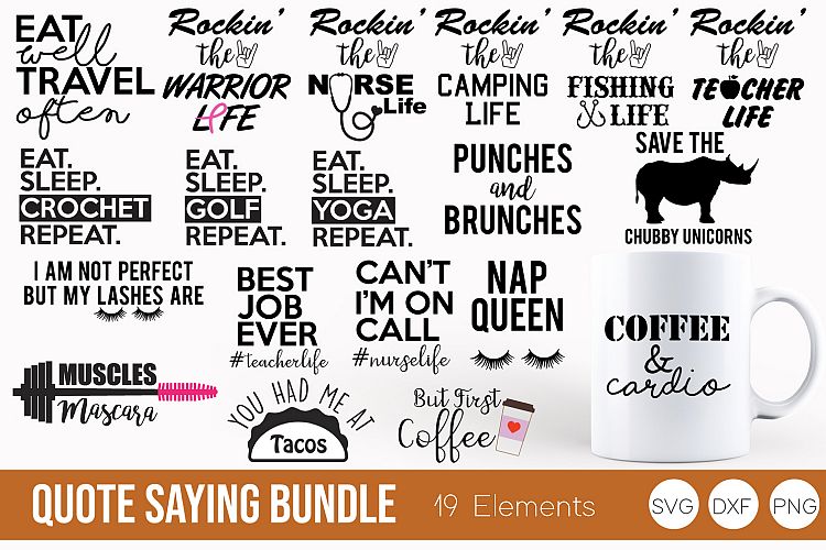 Quote Saying SVG, DXF, PNG Bundle Cut Files