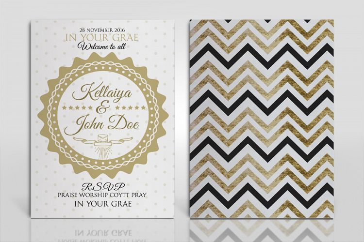 Double Sided Wedding Invitation Card