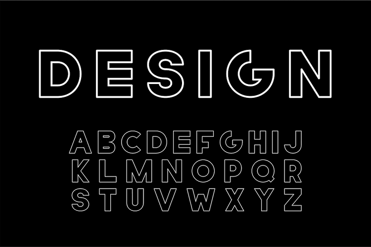 Vector designer font - bold letters.