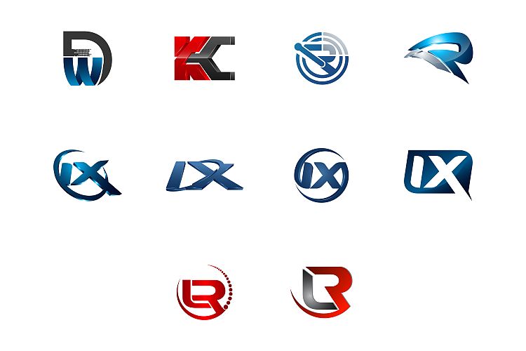 Modern and elegant business logos set