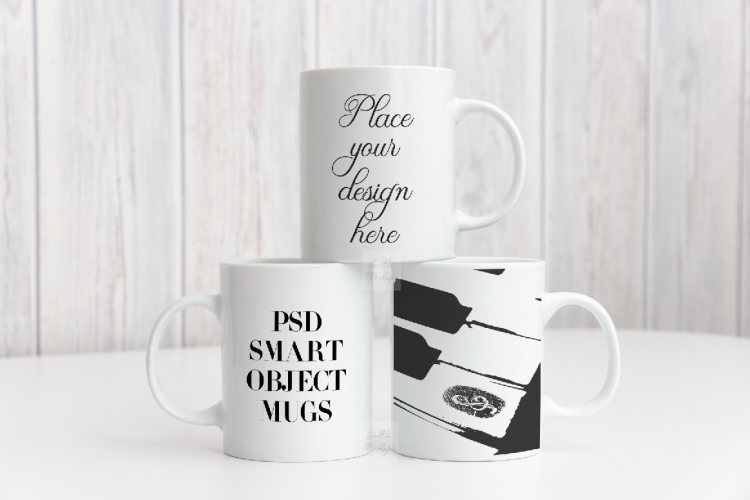 Three mockup mugs mockups white coffee 3 mug 11oz mock up