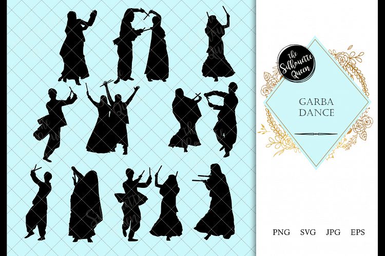Garba Dance svg, indian dance cricut files, black dancer sil