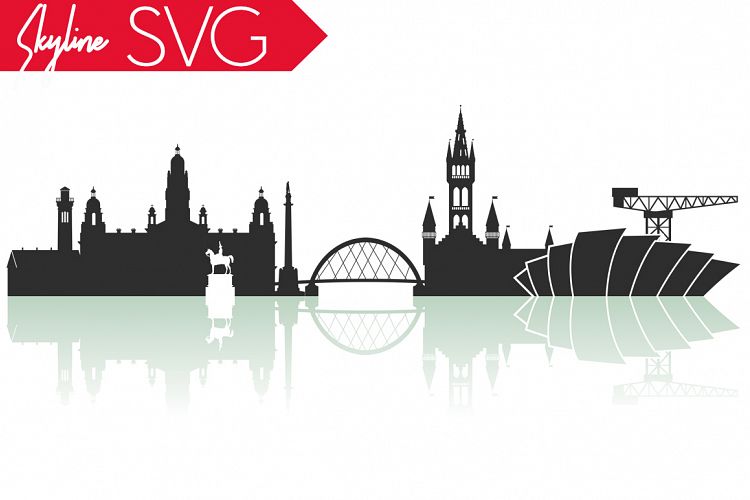Glasgow SVG, Scotland Vector Skyline, Glasgow silhouette SVG, JPG, PNG, DWG, CDR, EPS, AI