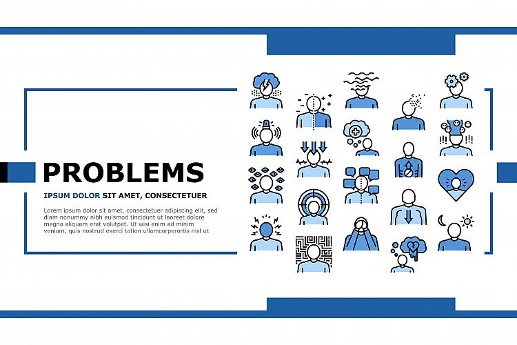 Psychological Problems Landing Header Vector example image 1