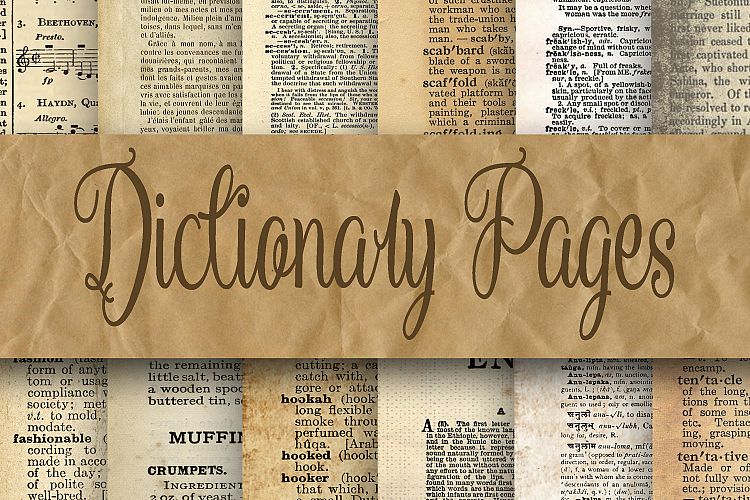 Dictionary Pages Digital Paper - 2 Sizes - 8.5x11 and 12x12