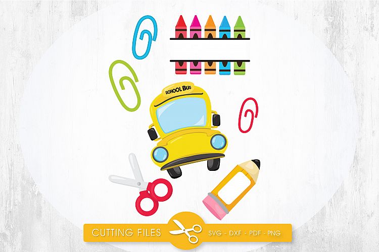School Supplies cutting files svg, dxf, pdf, eps included - cut files for cricut and silhouette - Cutting Files SG