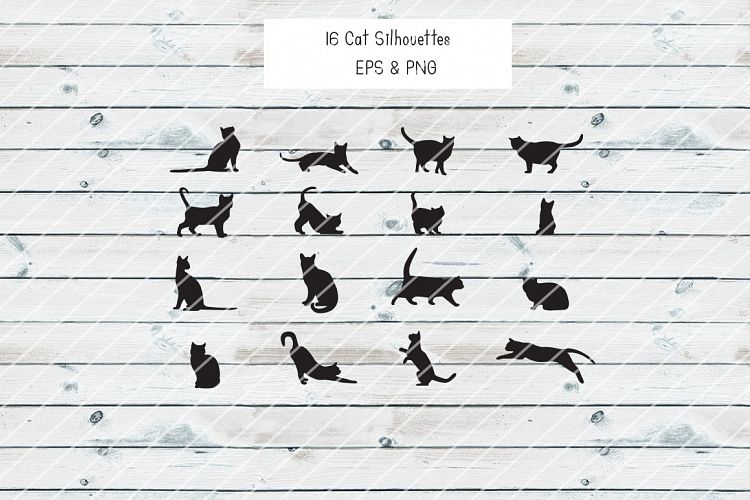 16 Cat Silhouettes